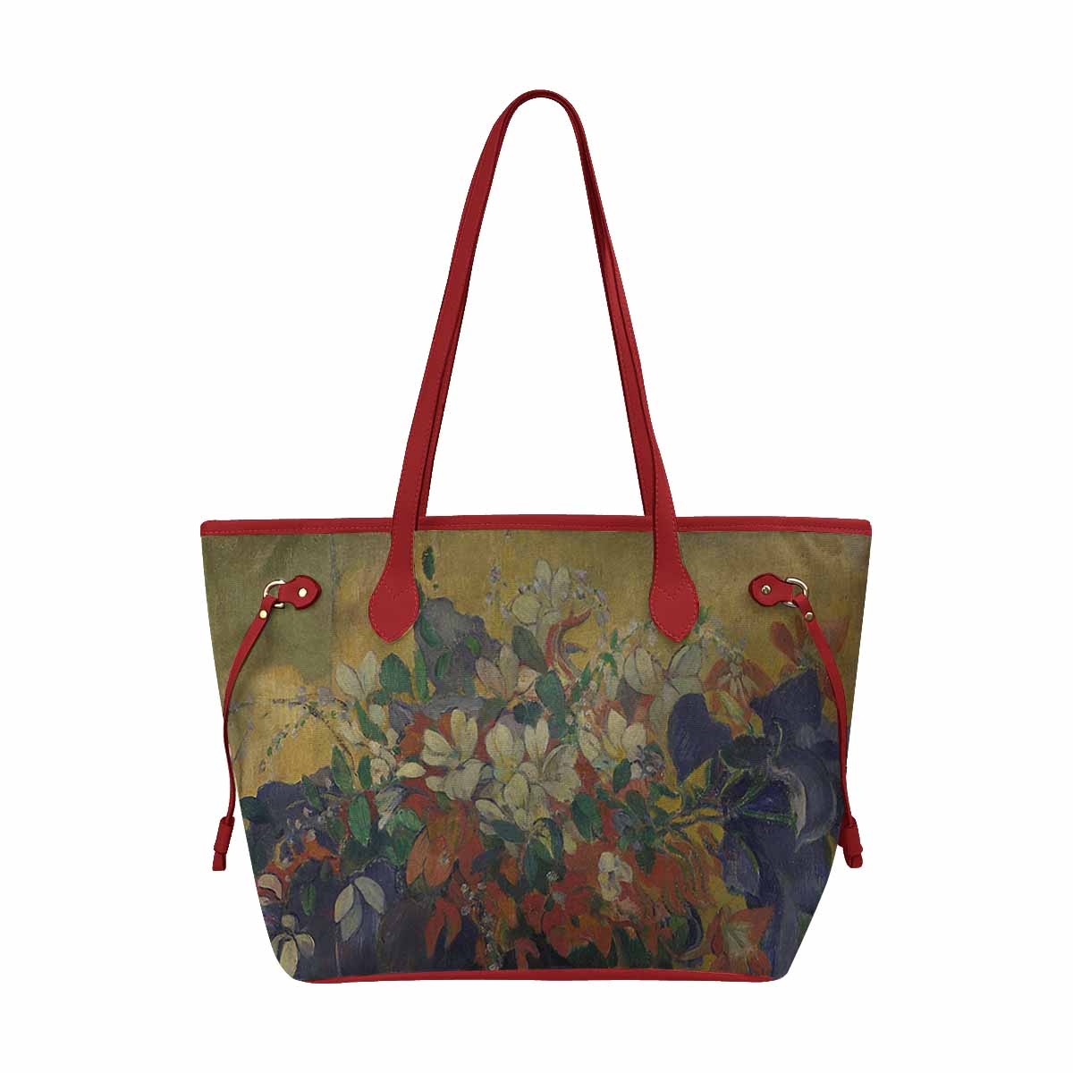 Vintage Floral Handbag, Classic Handbag, Mod 1695361 Design 10, RED TRIM