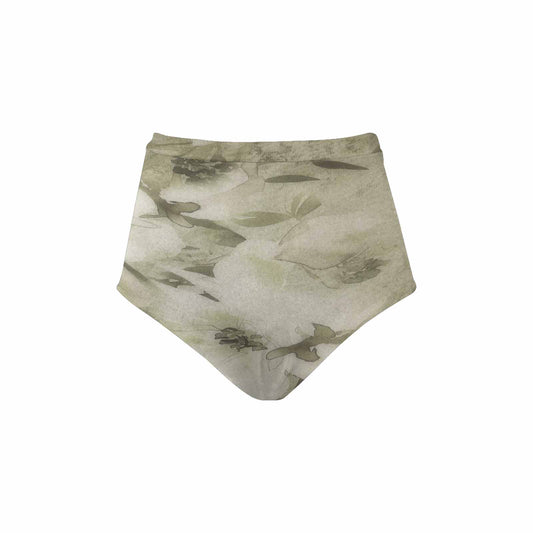 Vintage floral High waist bikini bottom, Design 03x