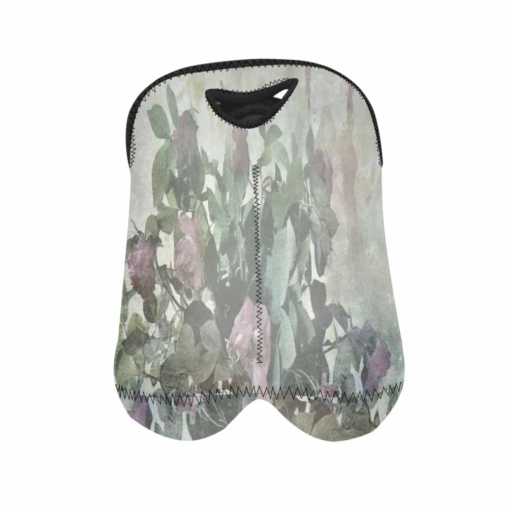 Vintage floral 2 bottle wine bag, Design 23