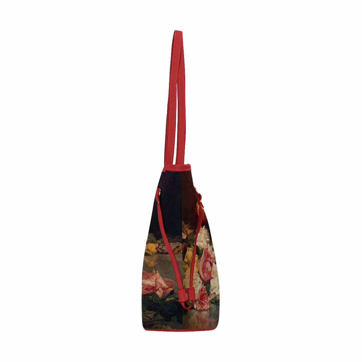 Vintage Floral Handbag, Classic Handbag, Mod 1695361 Design 37 RED TRIM