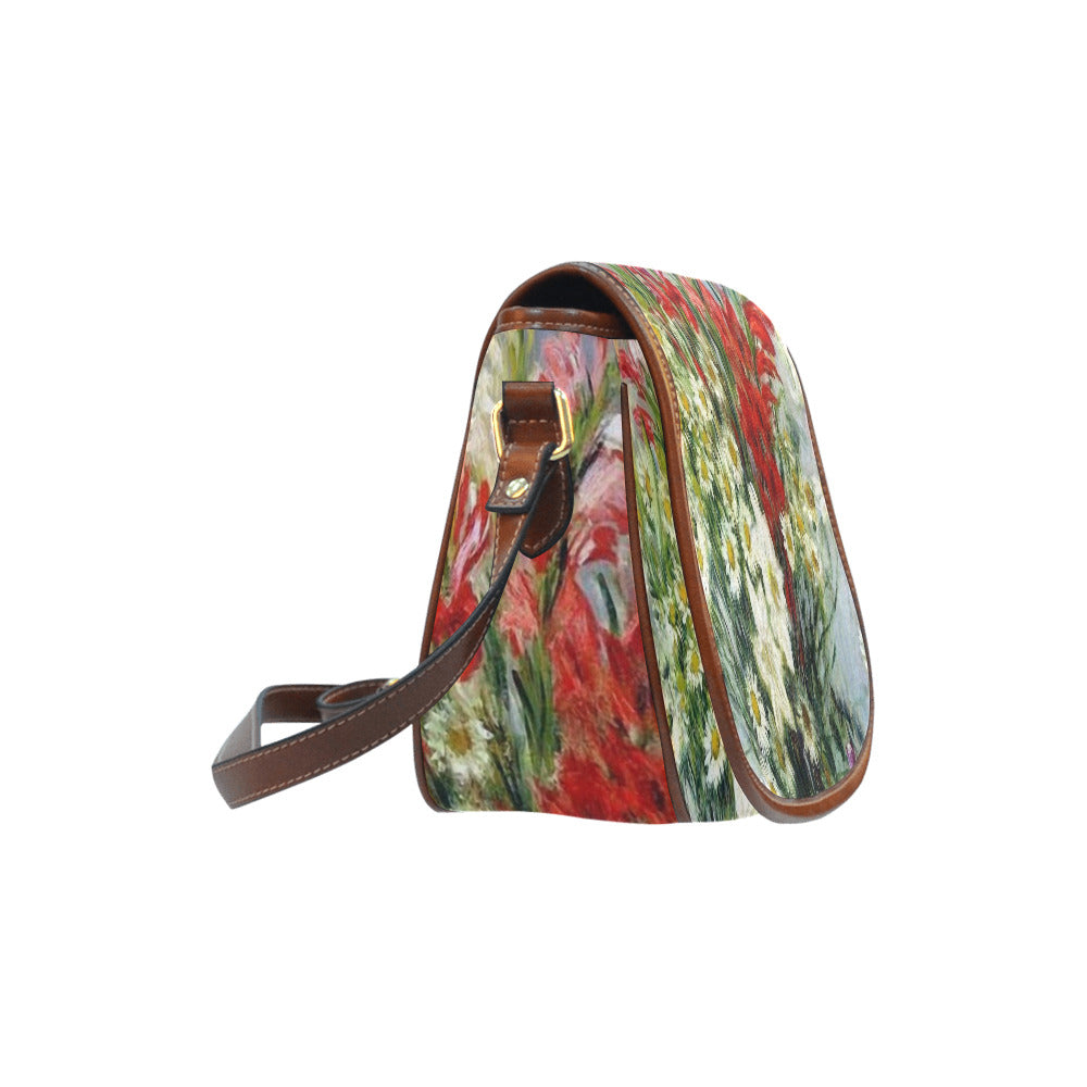Vintage floral handbag, Design 43 Model 1695341 Saddle Bag/Large (Model 1649)