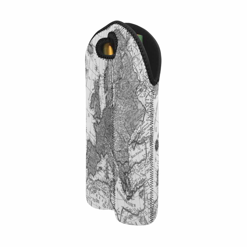 2 Bottle Antique map wine bag,Design 41