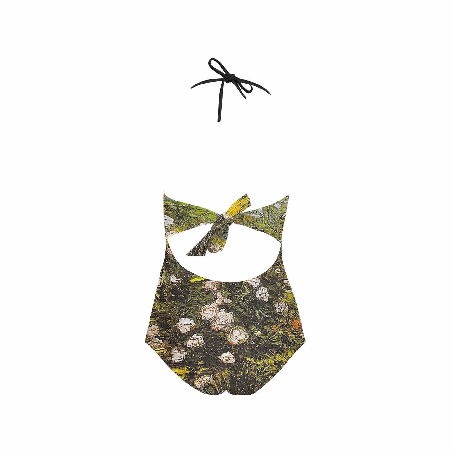 Vintage floral, vintage chest collar, one piece swim wear, Design 05