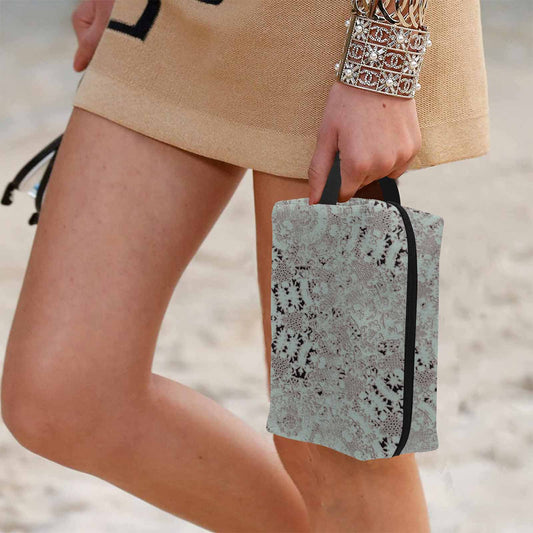 Victorian lace print toiletry comestic bag, design 51