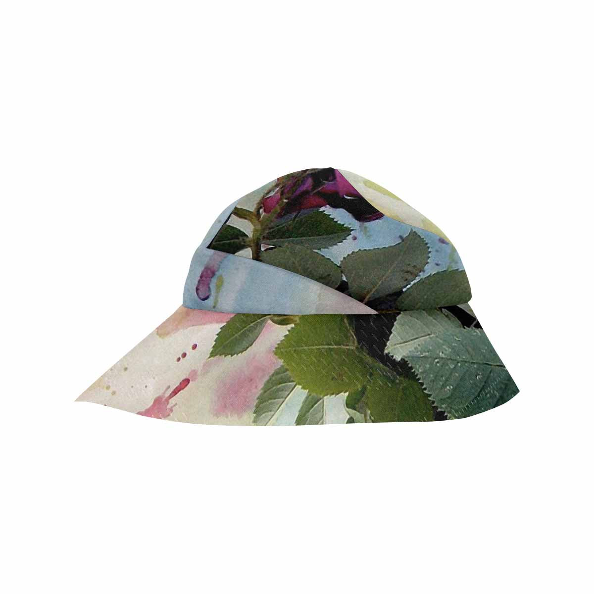 Vintage floral wide brim sunvisor Hat, outdoors hat, Design 21