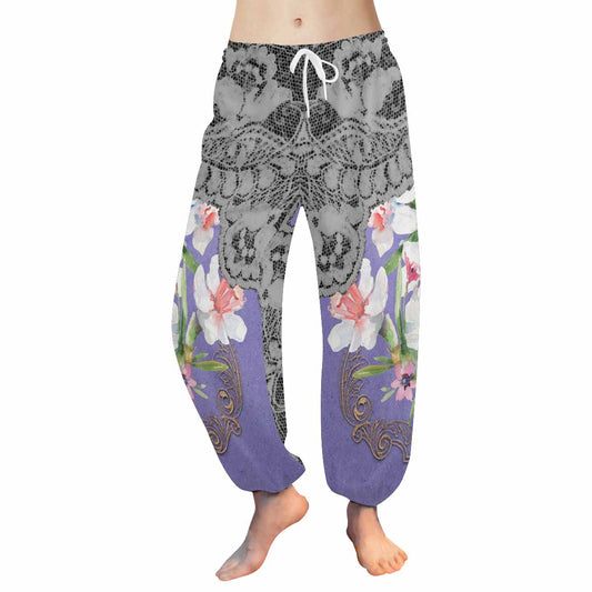 Victorian lace print Haram pants, loose comfy pants design 45