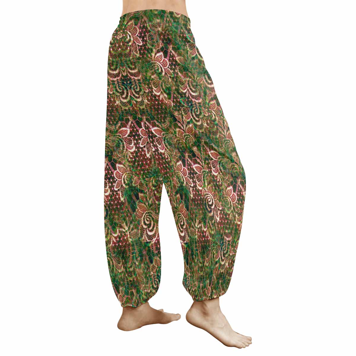 Victorian lace print Haram pants, loose comfy pants design 34