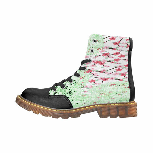 Victorian lace print, cute but tough, Winter walk about  boots, design 10