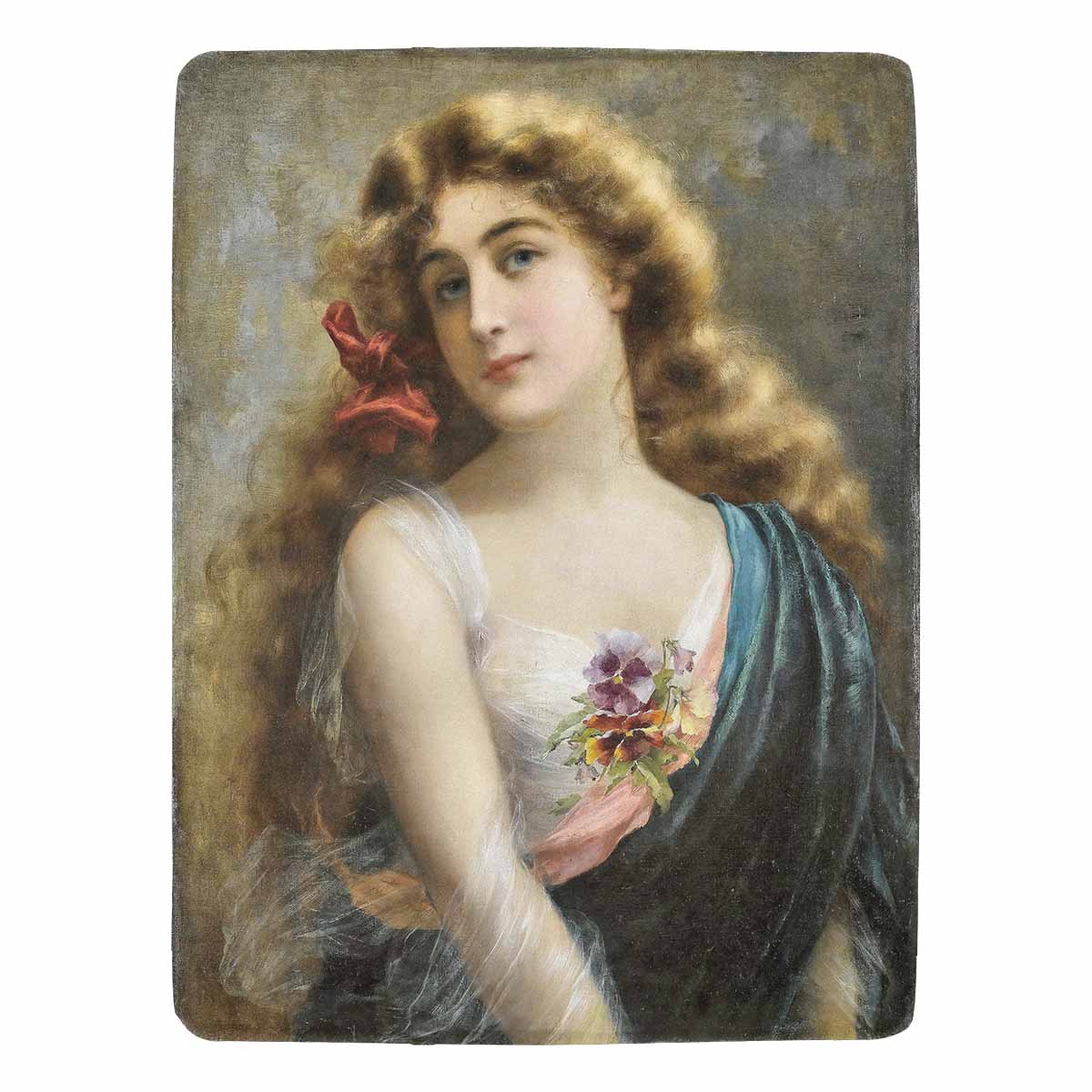 Victorian Lady Design BLANKET, LARGE 60 in x 80 in, An Auburn Beauty