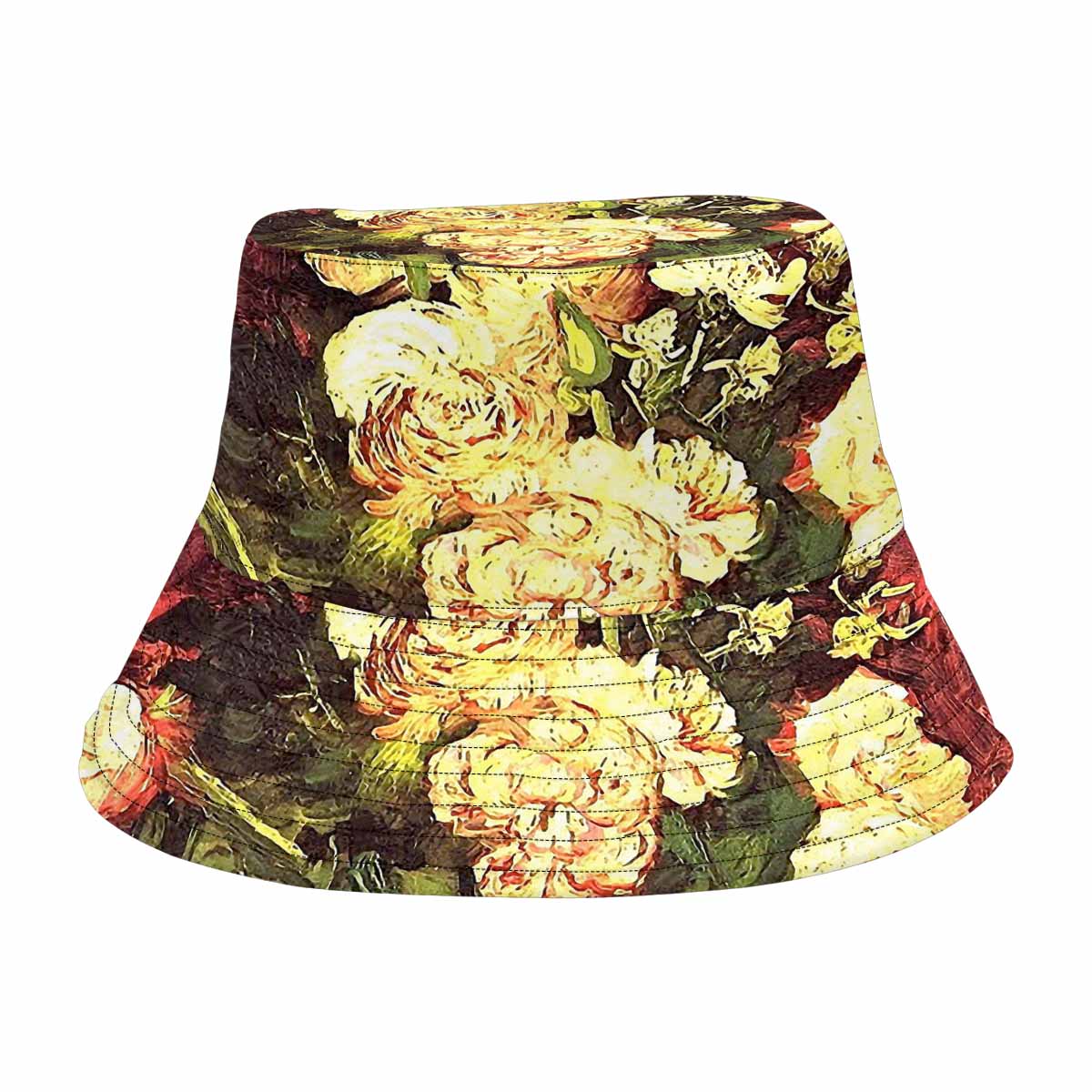 Vintage floral unisex bucket boonie Hat, outdoors hat, Design 27