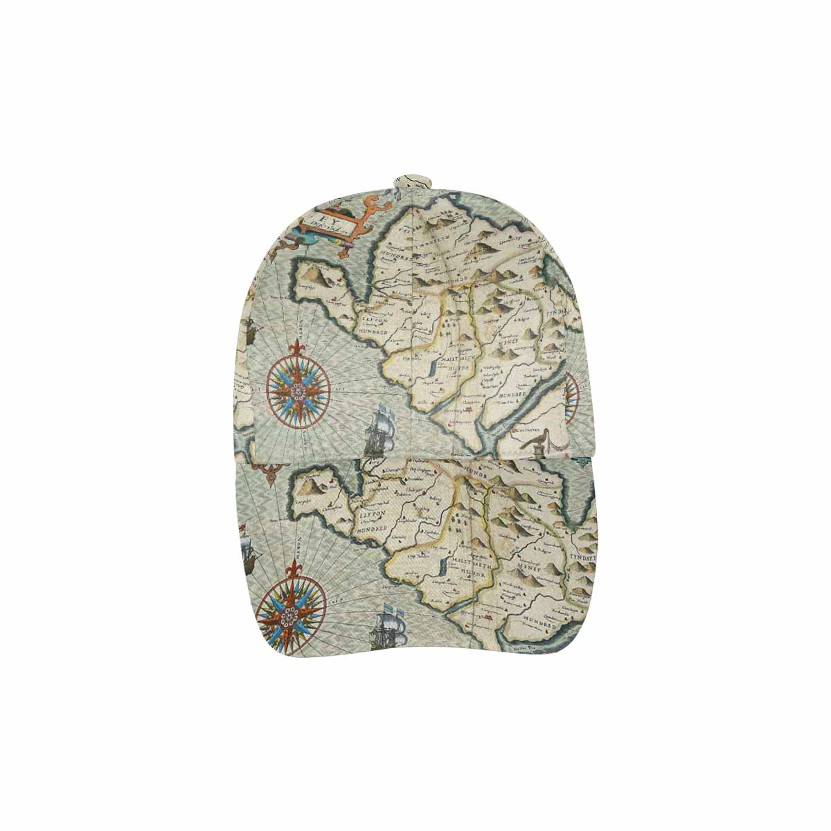 Antique Map design dad cap, trucker hat, Design 13