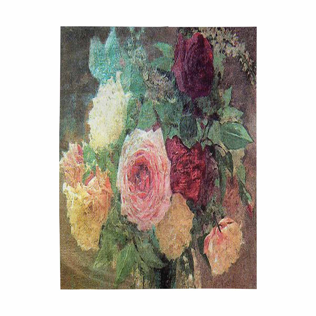 Vintage floral TAPESTRY, LARGE 60 x 80 in, Vertical, Design 29