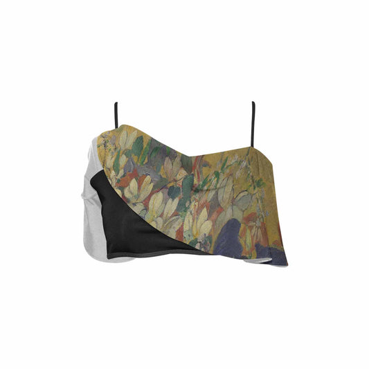 Vintage floral flounce bikini top, Design 10