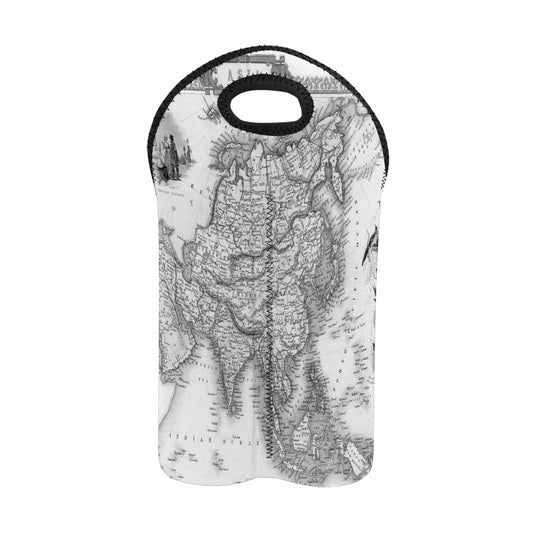 2 Bottle Antique map wine bag,Design 35