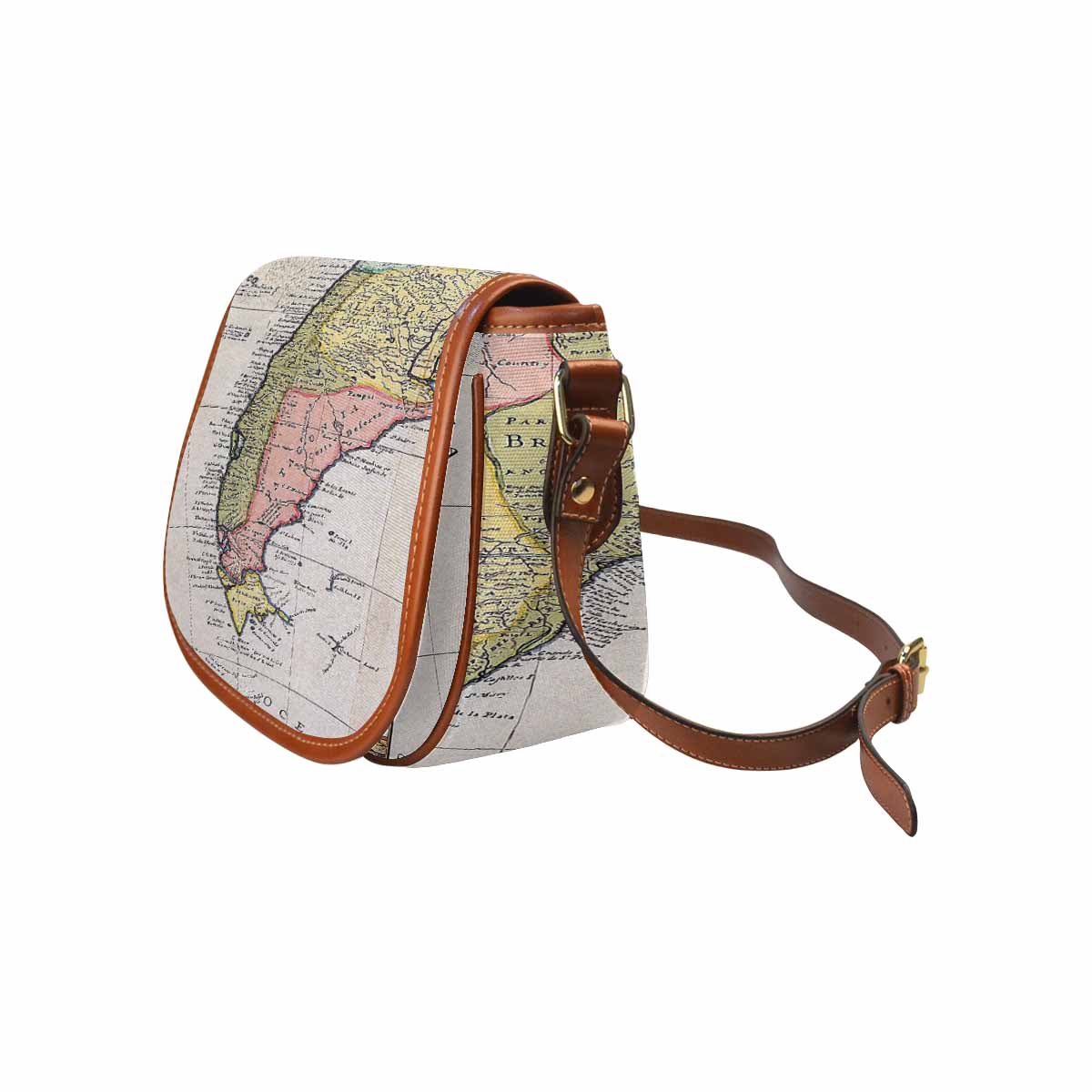 Antique Map design Handbag, saddle bag, Design 40