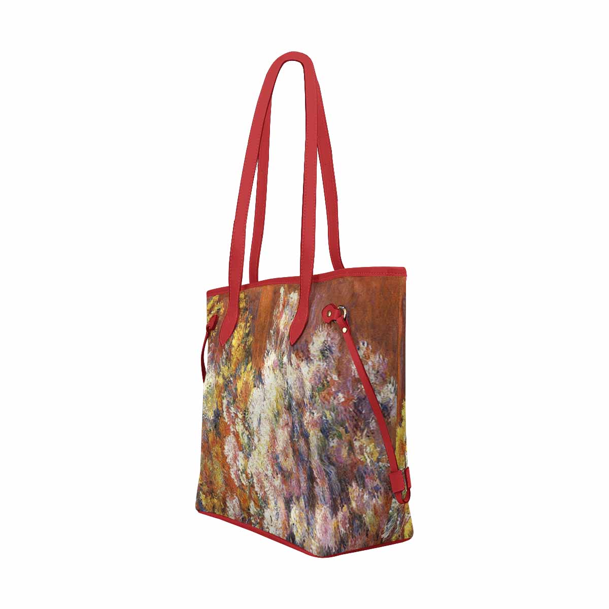 Vintage Floral Handbag, Classic Handbag, Mod 1695361 Design 57 RED TRIM
