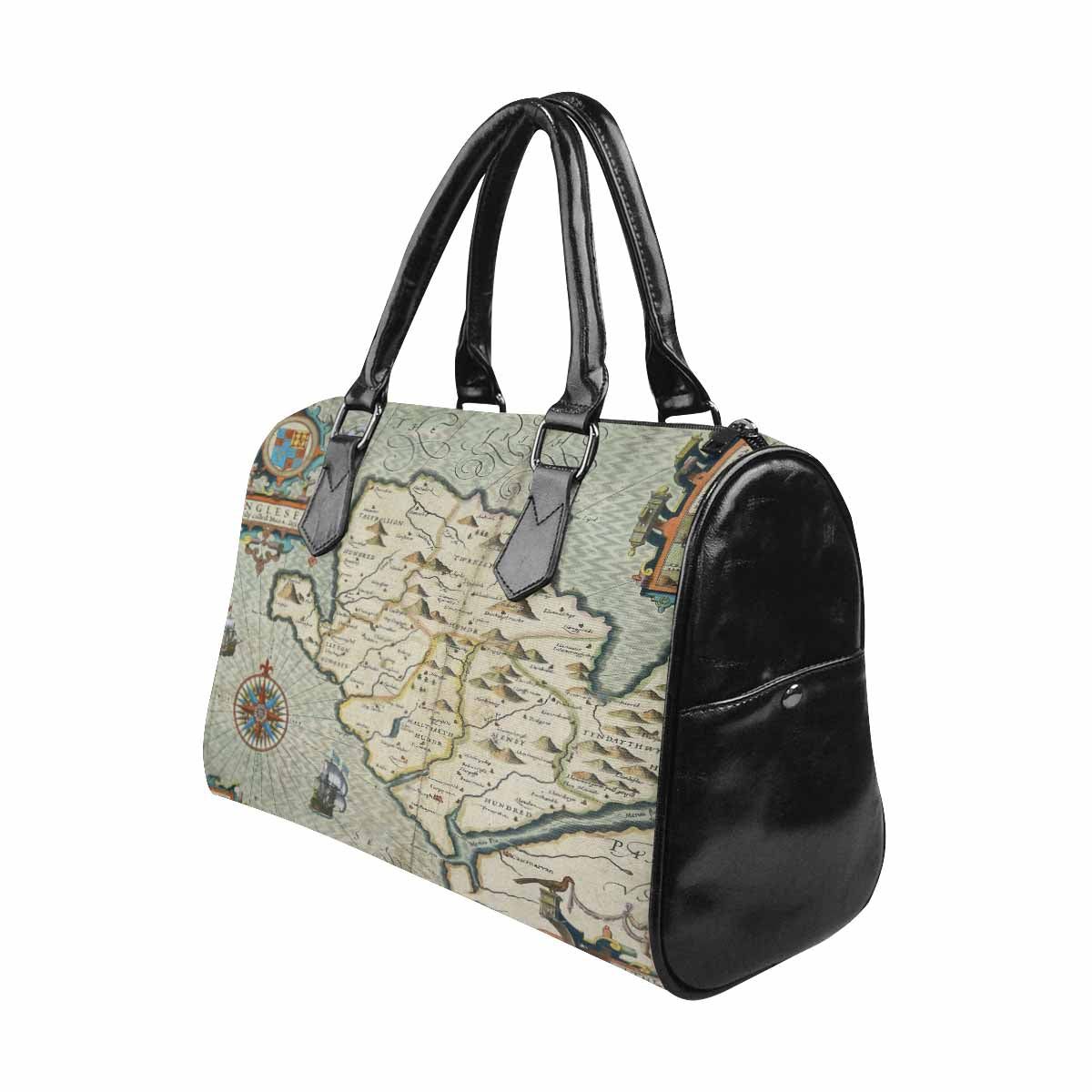 Antique Map design Boston handbag, Model 1695321, Design 13