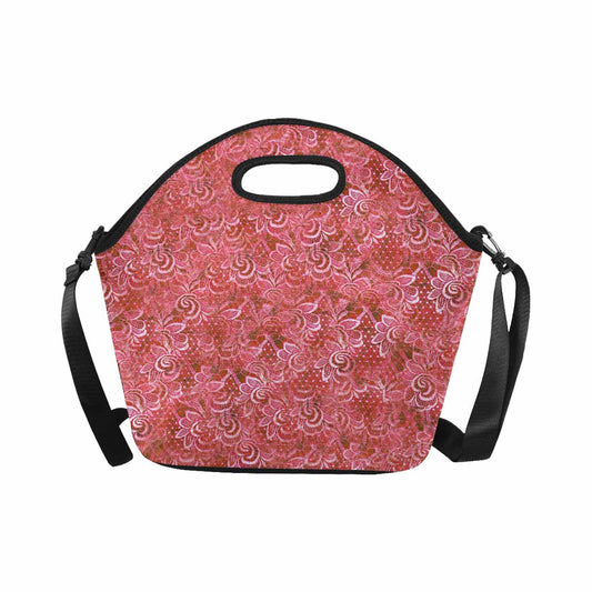 Victorian lace print insulated lunch bag, design 33