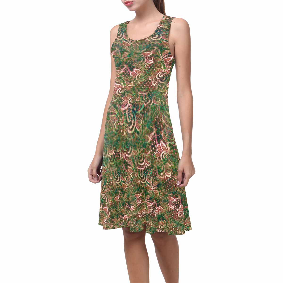 Victorian printed lace summer dress, Design 34