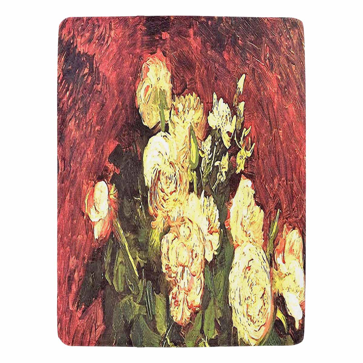 Vintage Floral BLANKET, LARGE 60 in x 80 in, Design 27 C50