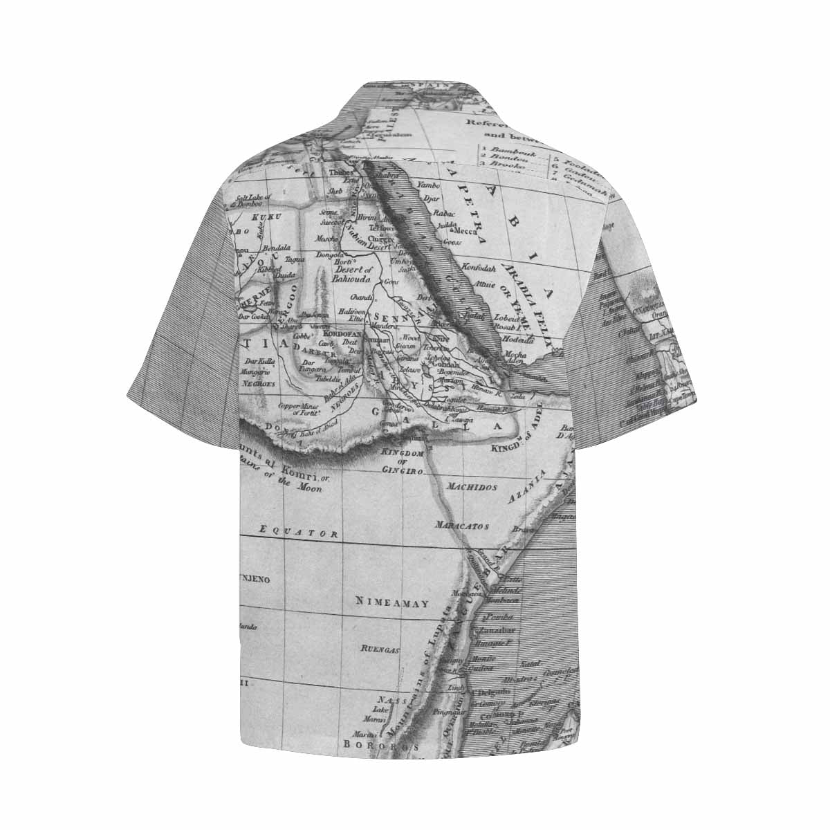 Antique Map design Hawaiian mens shirt, Design 2