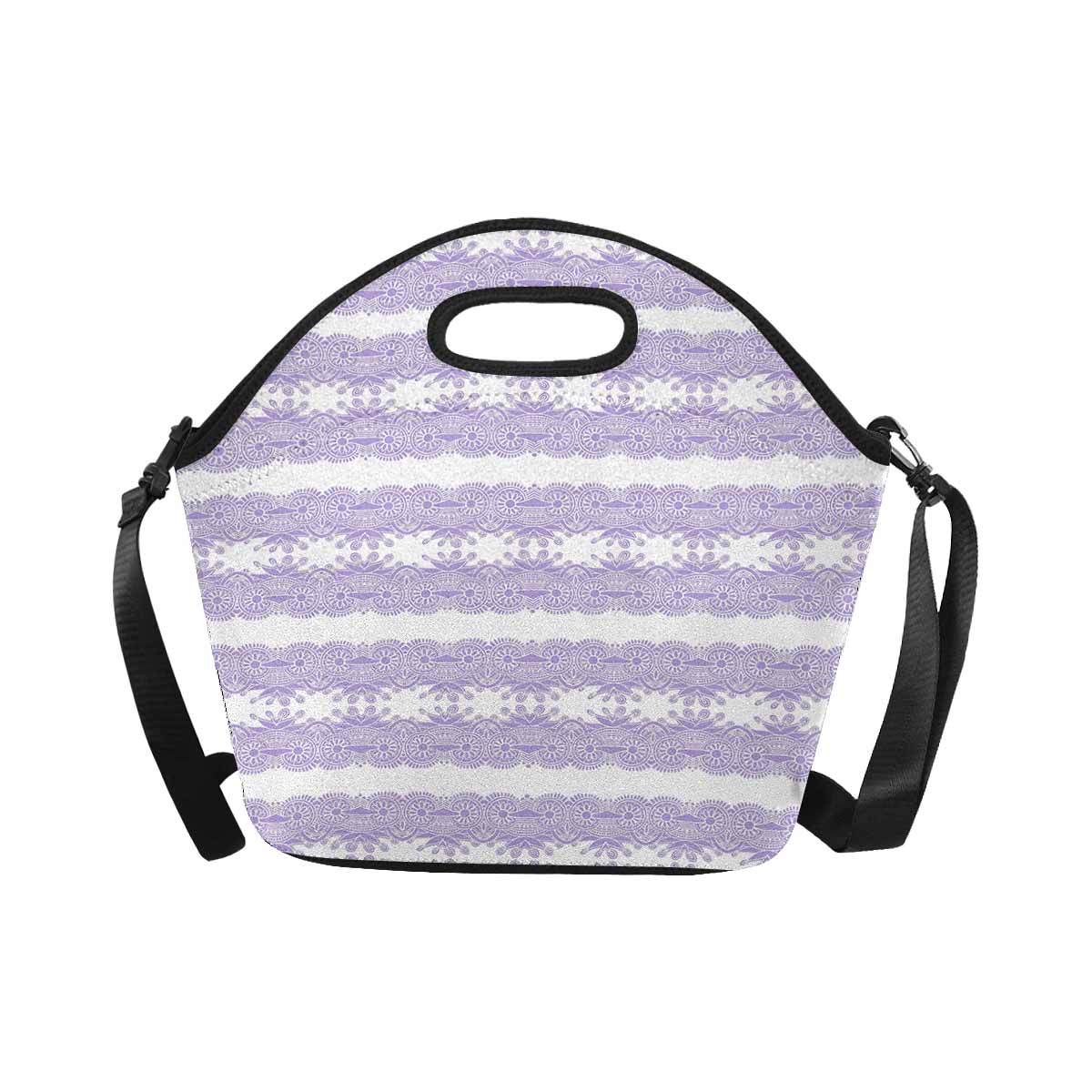 Victorian lace print insulated lunch bag, design 07