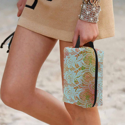 Victorian lace print toiletry comestic bag, design 31