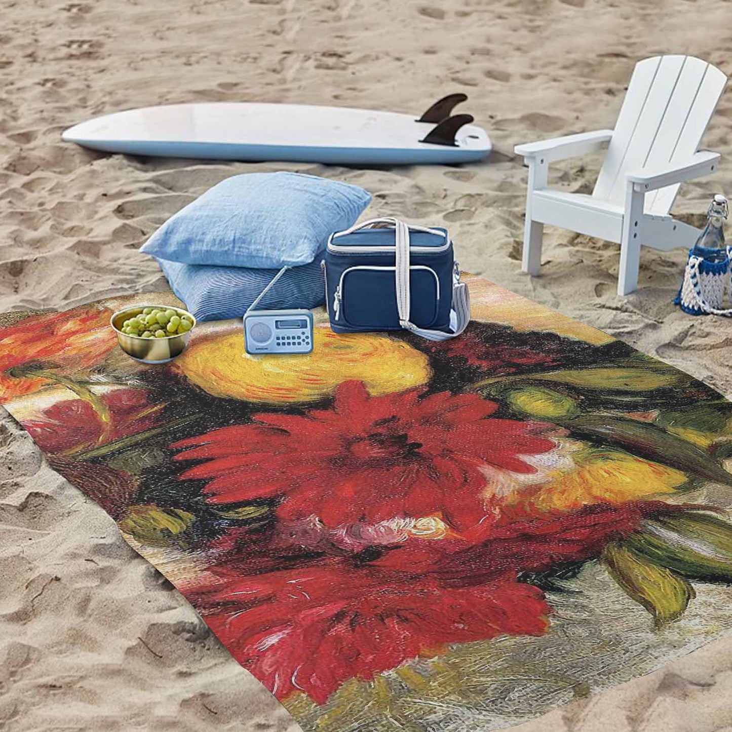 Vintage Floral waterproof picnic mat, 81 x 55in, Design 25