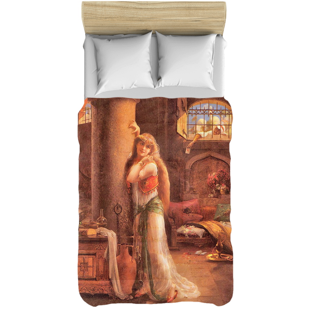 Victorian lady design comforter, twin, twin XL, queen or king, The Secret Message