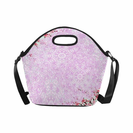 Victorian lace print insulated lunch bag, design 09