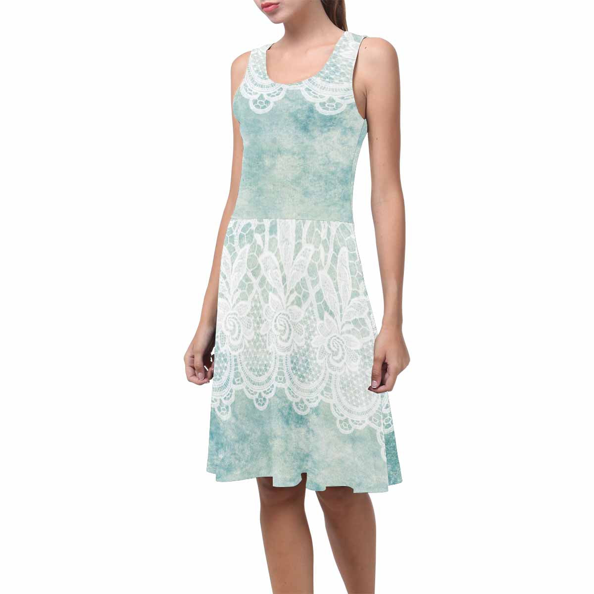 Victorian printed lace summer dress, Design 41