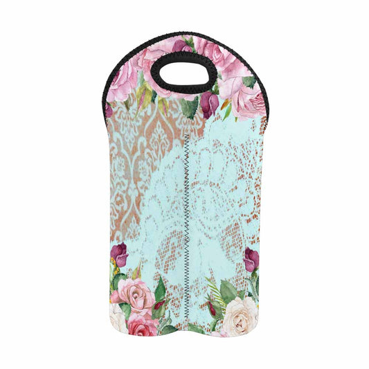 2 Bottle Victorian lace print wine bag, Design 24