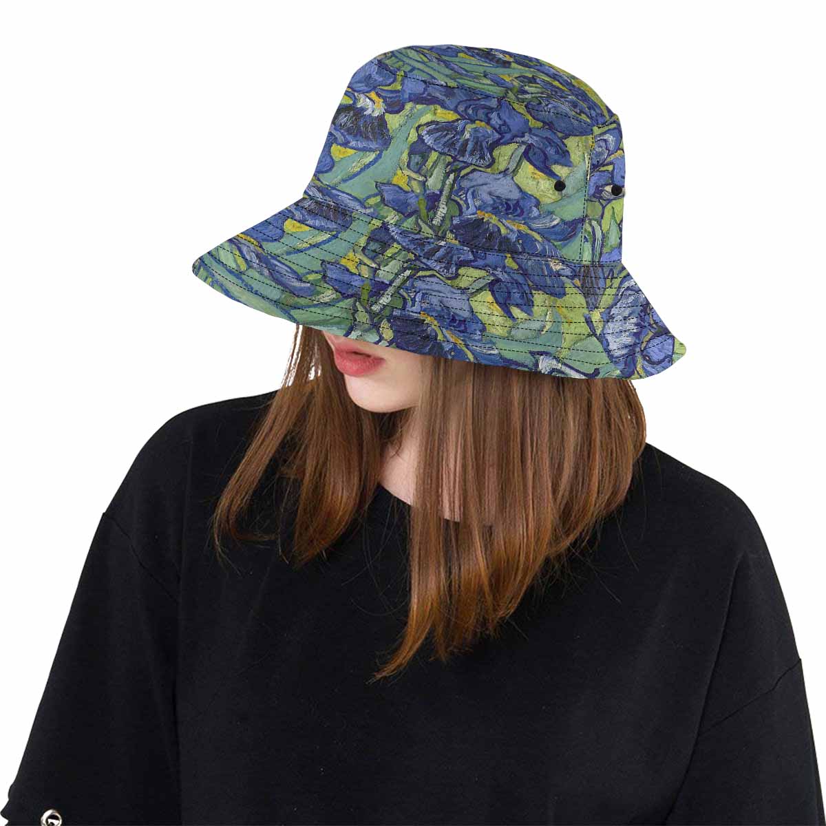 Vintage floral unisex bucket boonie Hat, outdoors hat, Design 40