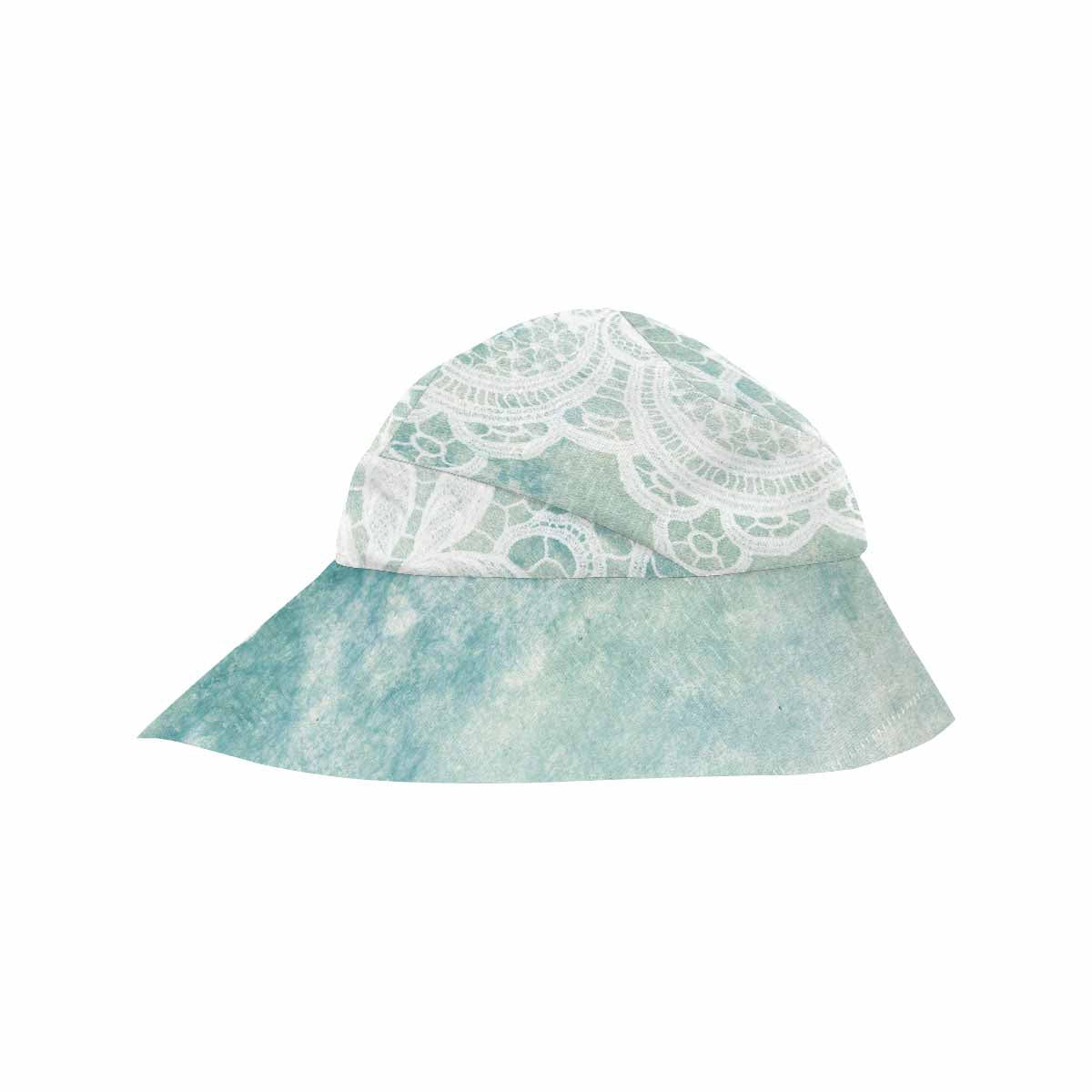 Victorian lace print, wide brim sunvisor Hat, outdoors hat, design 41
