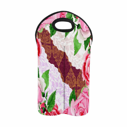 2 Bottle Victorian lace print wine bag, Design 19