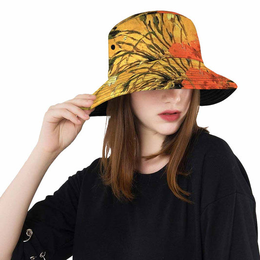 Vintage floral unisex bucket boonie Hat, outdoors hat, Design 61