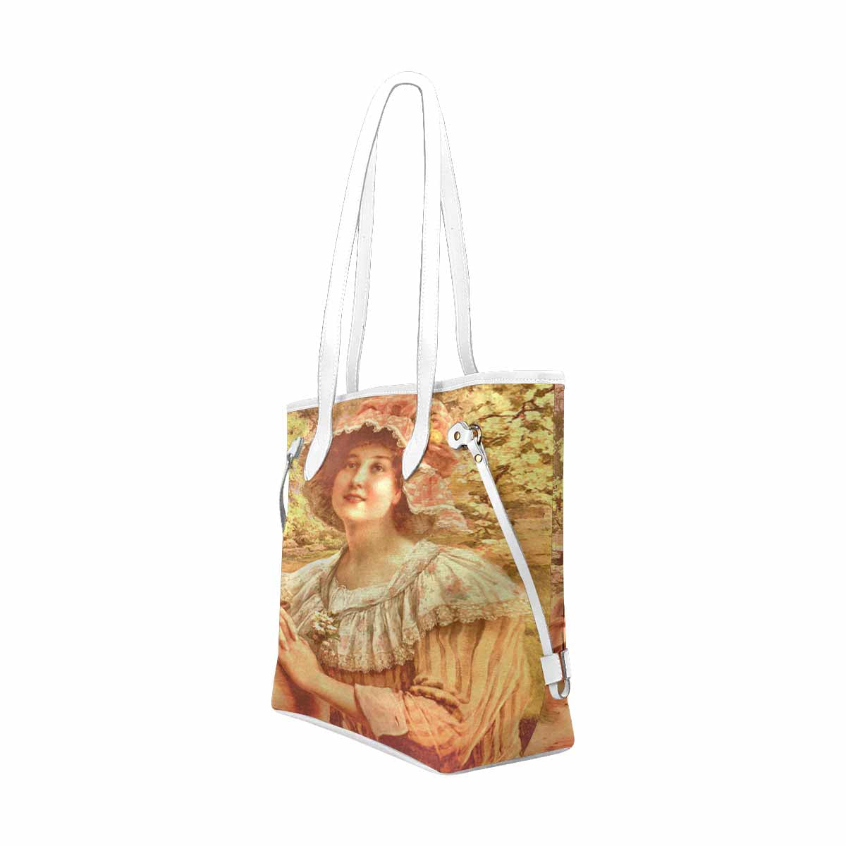 Victorian Lady Design Handbag, Model 1695361, Country Spring, WHITE TRIM