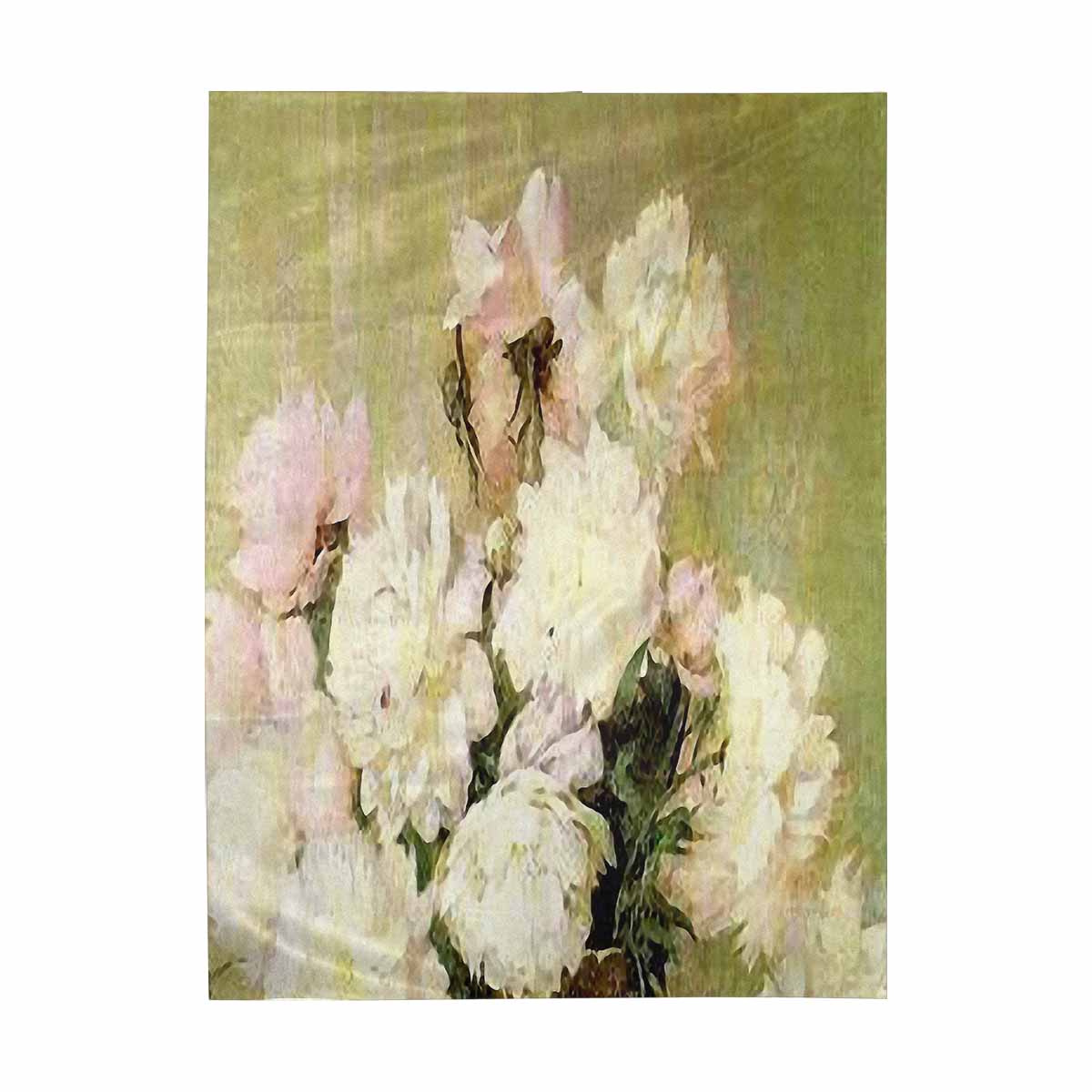 Vintage floral TAPESTRY, LARGE 60 x 80 in, Vertical, Design 35