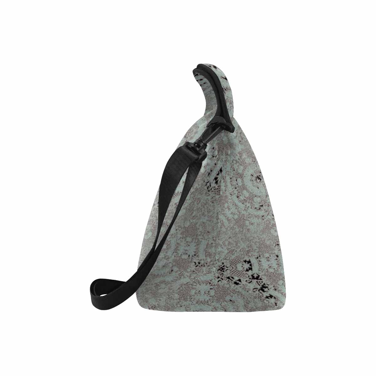 Victorian lace print insulated lunch bag, design 51