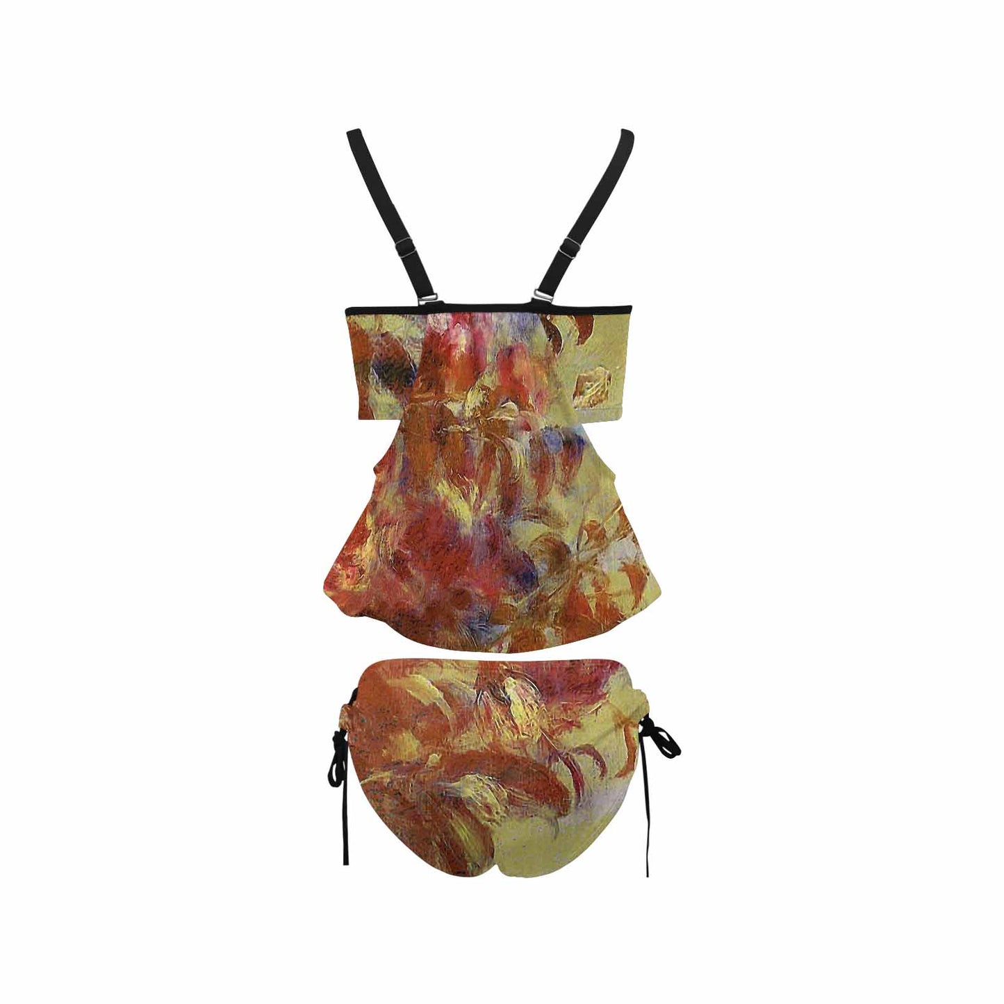Vintage floral,cover belly tankini beach wear, swim wear, Design 11