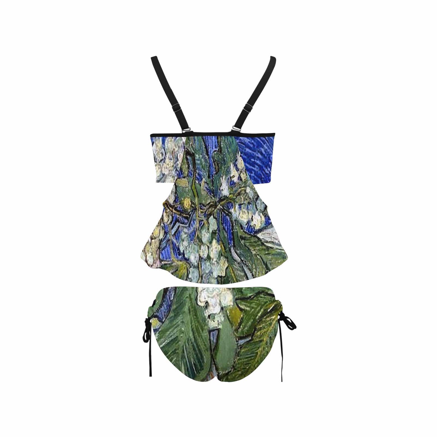 Vintage floral,cover belly tankini beach wear, swim wear, Design 04