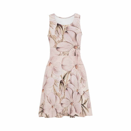 Vintage floral short summer flare dress,  XS to 3XL plus size, model D09534 Design 13x
