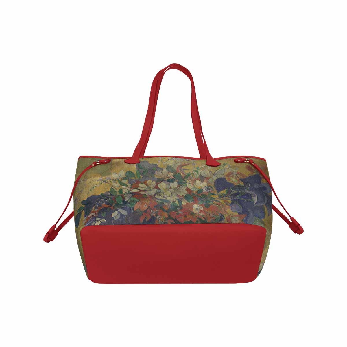 Vintage Floral Handbag, Classic Handbag, Mod 1695361 Design 10, RED TRIM