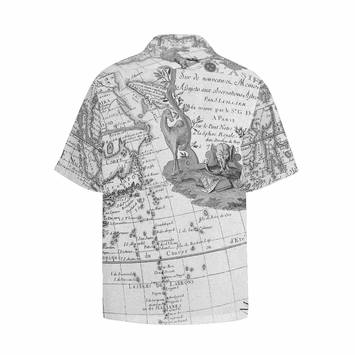 Antique Map design Hawaiian mens shirt, Design 8