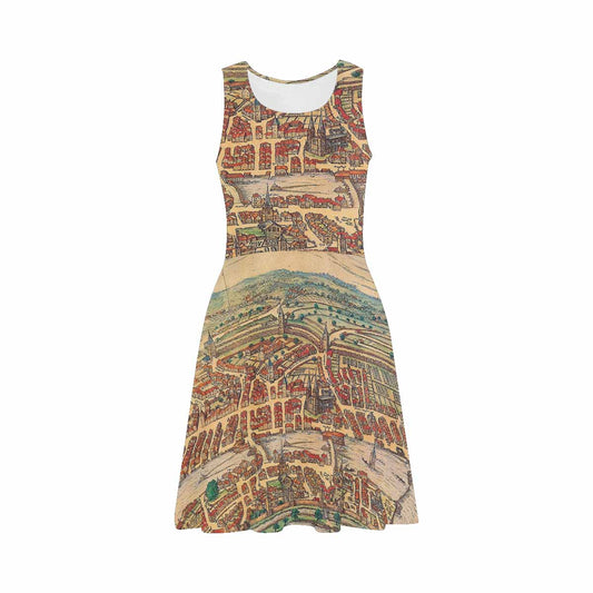 Antique Map casual summer dress, MODEL 09534, design 17