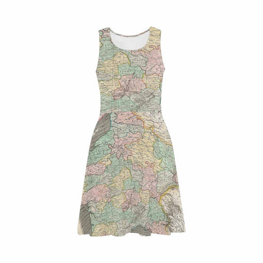 Antique Map casual summer dress, MODEL 09534, design 33