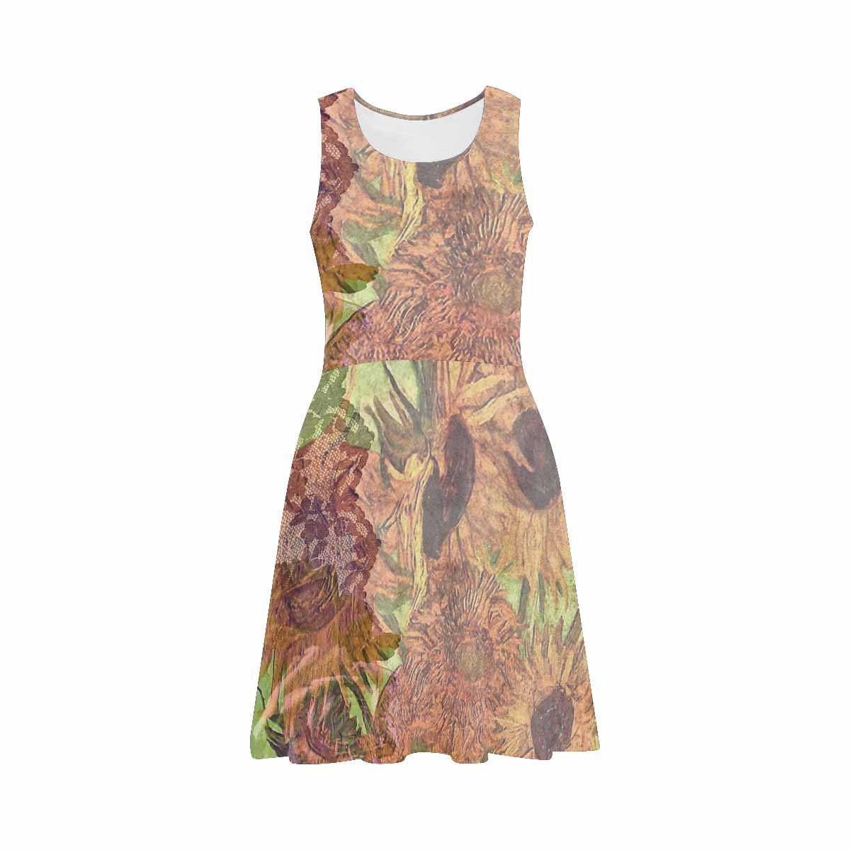 Vintage floral short summer flare dress,  XS to 3XL plus size, model D09534 Design 48xx