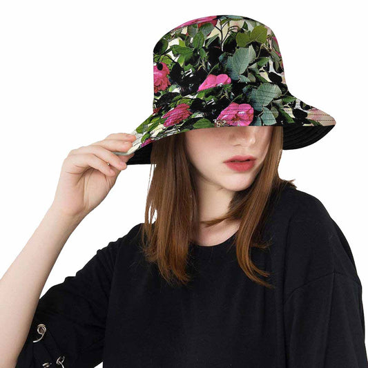 Vintage floral unisex bucket boonie Hat, outdoors hat, Design 22