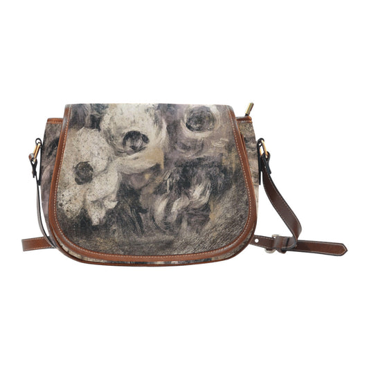 Vintage floral handbag, Design 16 Model 1695341 Saddle Bag/Large (Model 1649)
