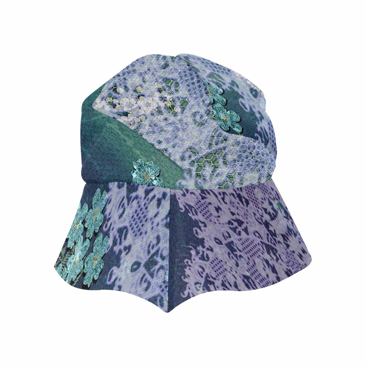 Victorian lace print, wide brim sunvisor Hat, outdoors hat, design 05